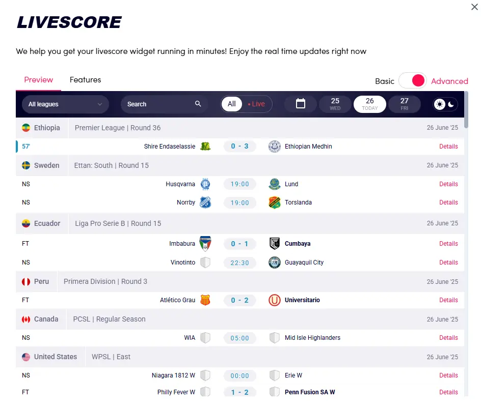 livescore-widget